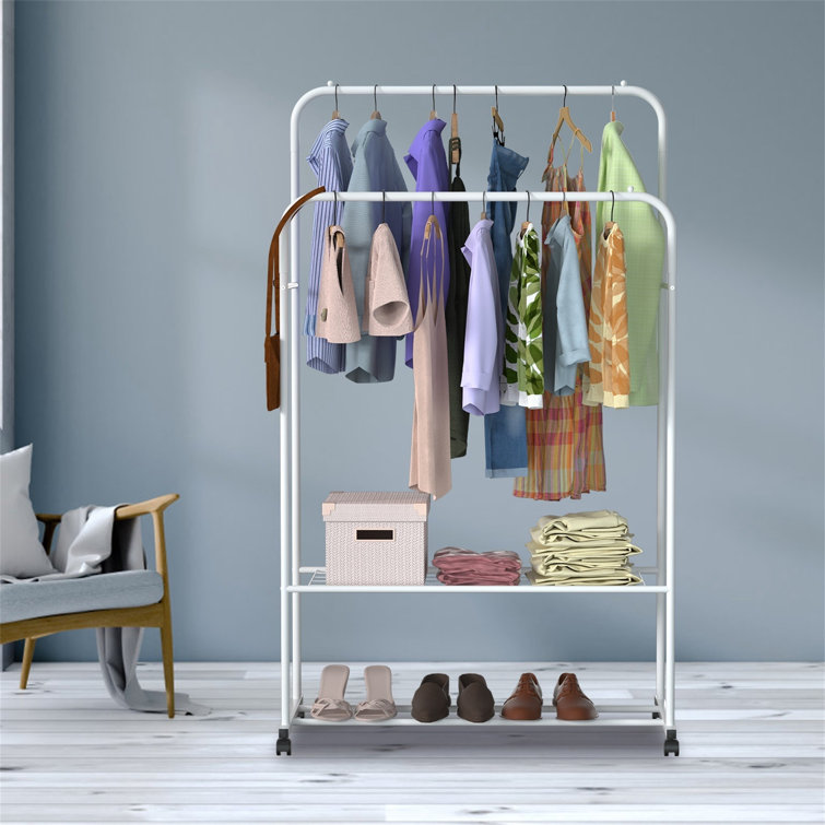 Rebrilliant Lewis John 31.3 Metal Rolling Clothes Rack Wayfair